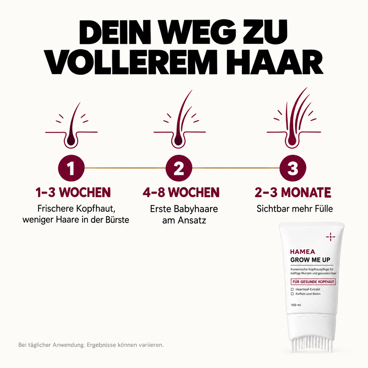 HAMEA GROW ME UP Timeline: Dein Weg zu vollerem Haar