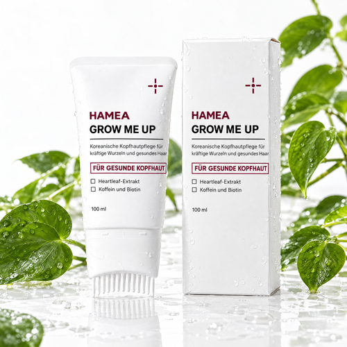 HAMEA GROW ME UP Kopfhaut-Serum mit Massage-Applikator, Tube und Box